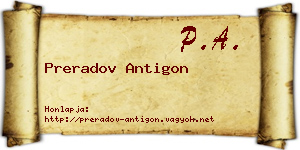 Preradov Antigon névjegykártya